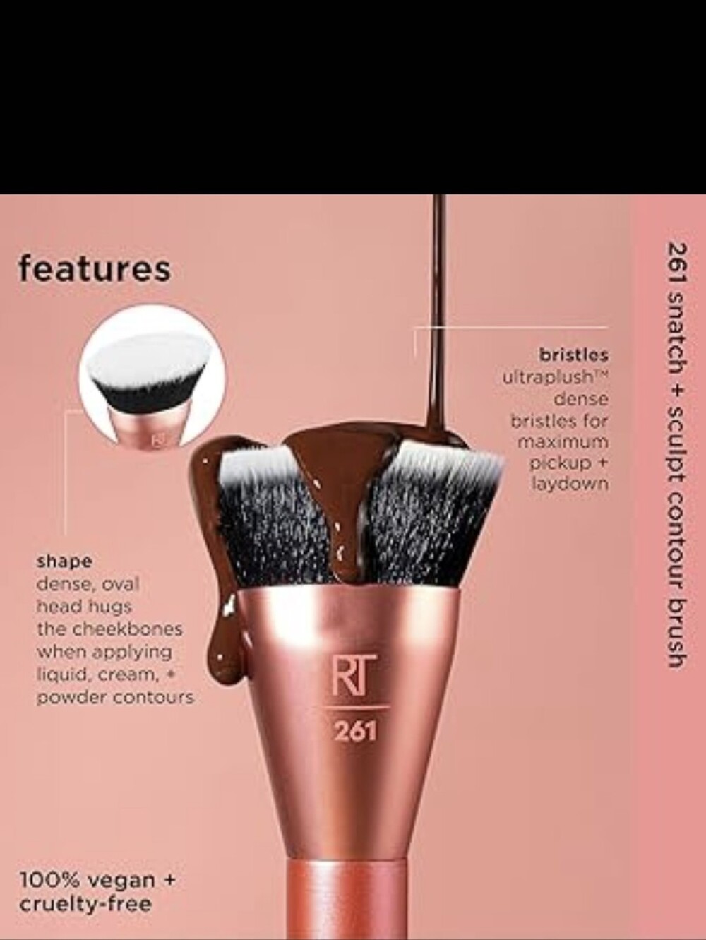 NWT Real Techniques Snatch + Sculpt Contour Makeup Brush #261 - Picture 4 of 10
